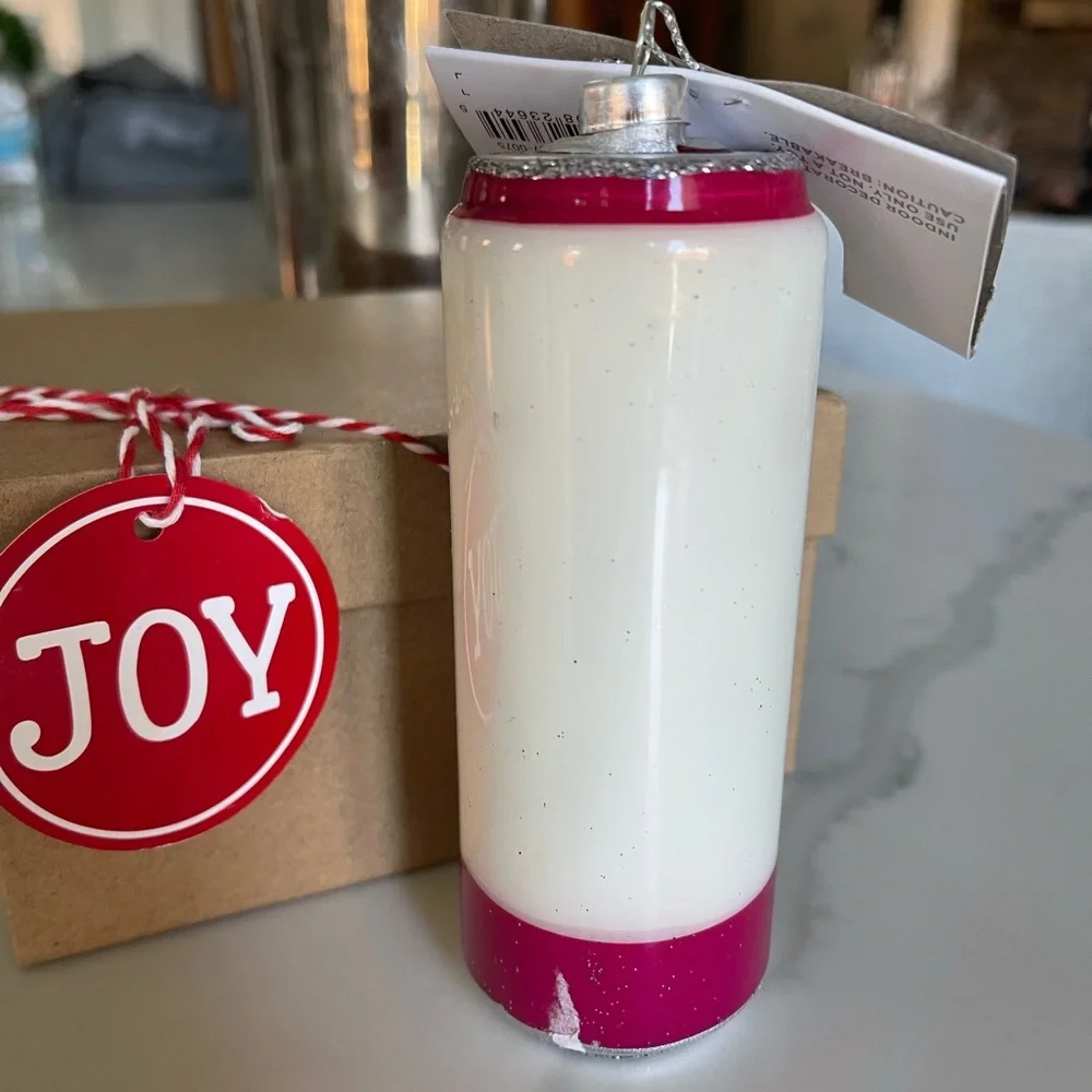 Ornament Raspberry hard￼￼ Seltzer Blown Glass Ornament ￼NWT NEW
